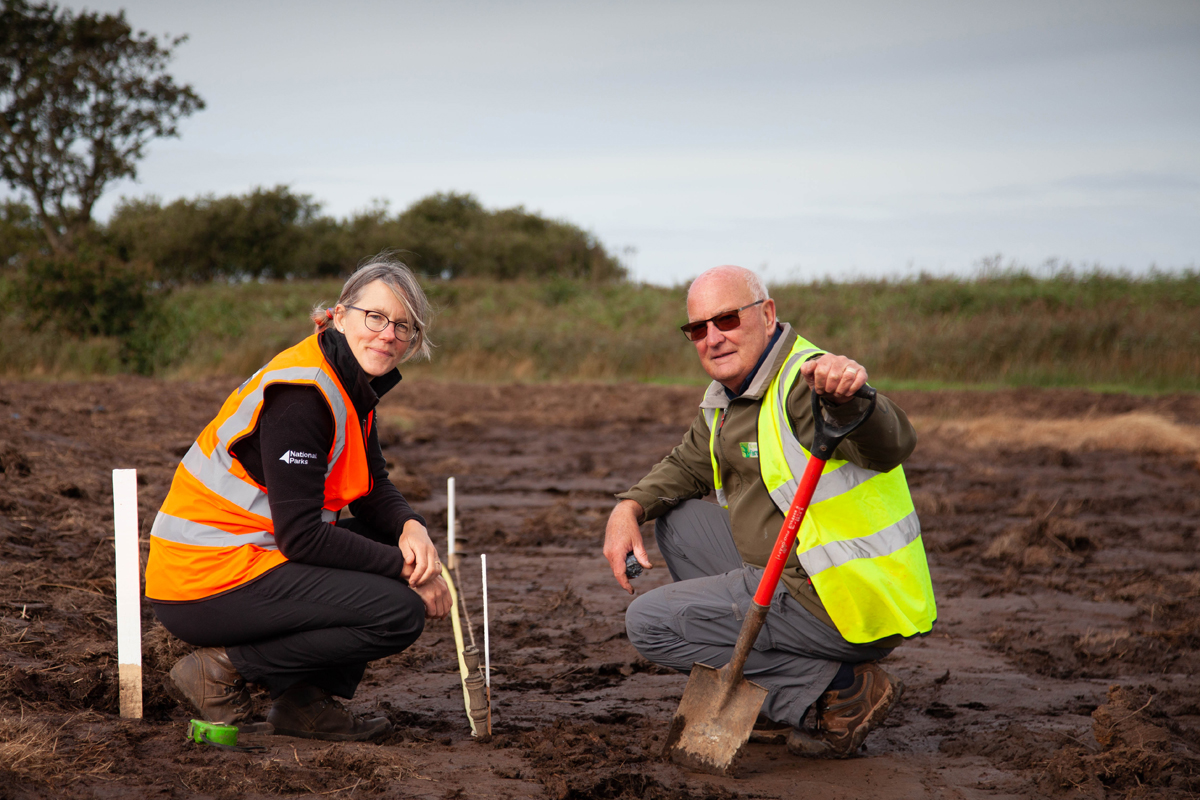 Andrea Kelly planting at the Horsey wet farm Andrea Kelly planting at Horsey wet farm