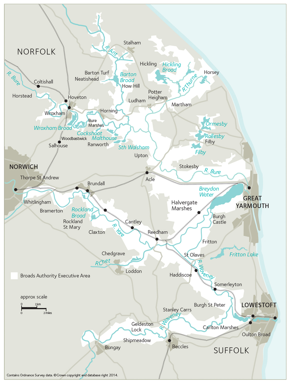 Map of the Broads Map of the Broads