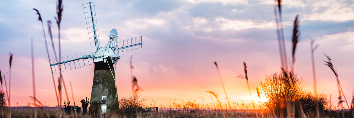 An iconic Broads landscape – St Benet’s Level Drainage Mill, River Thurne, by danscape.co.uk