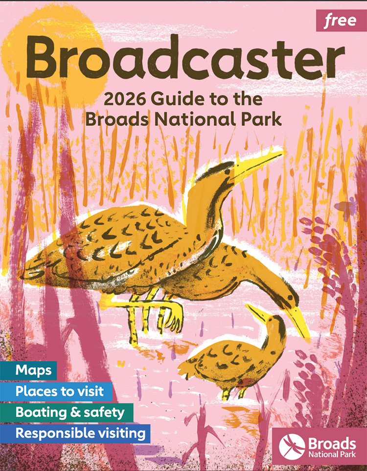 A cover of the 2025 edition of Broadcaster Magazine, with a painting of a brown-coloured hare against a vibrant and colourful blue backround 