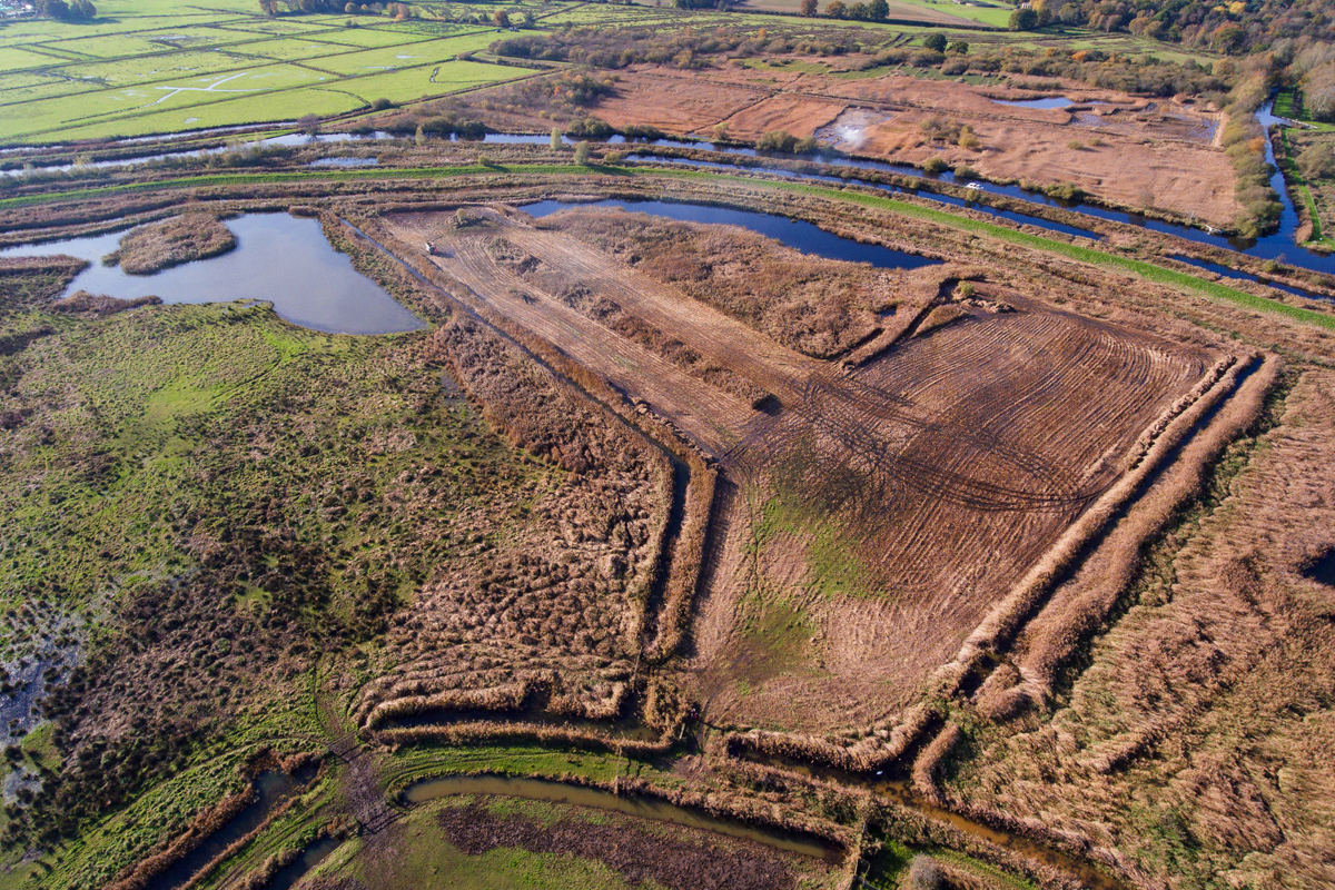 An aerial view of buttle marsh