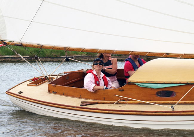 Sailing a traditional Broads cruiser