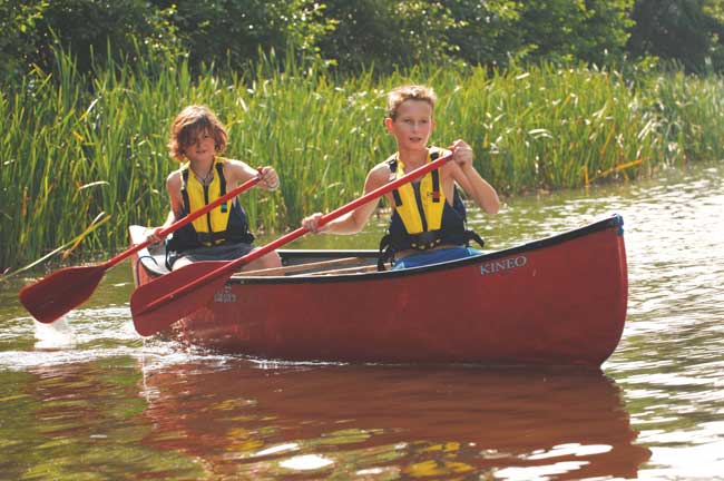Boys canoeing
