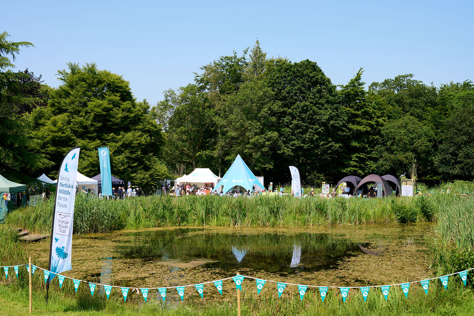 A view across the pond at the Broads Village