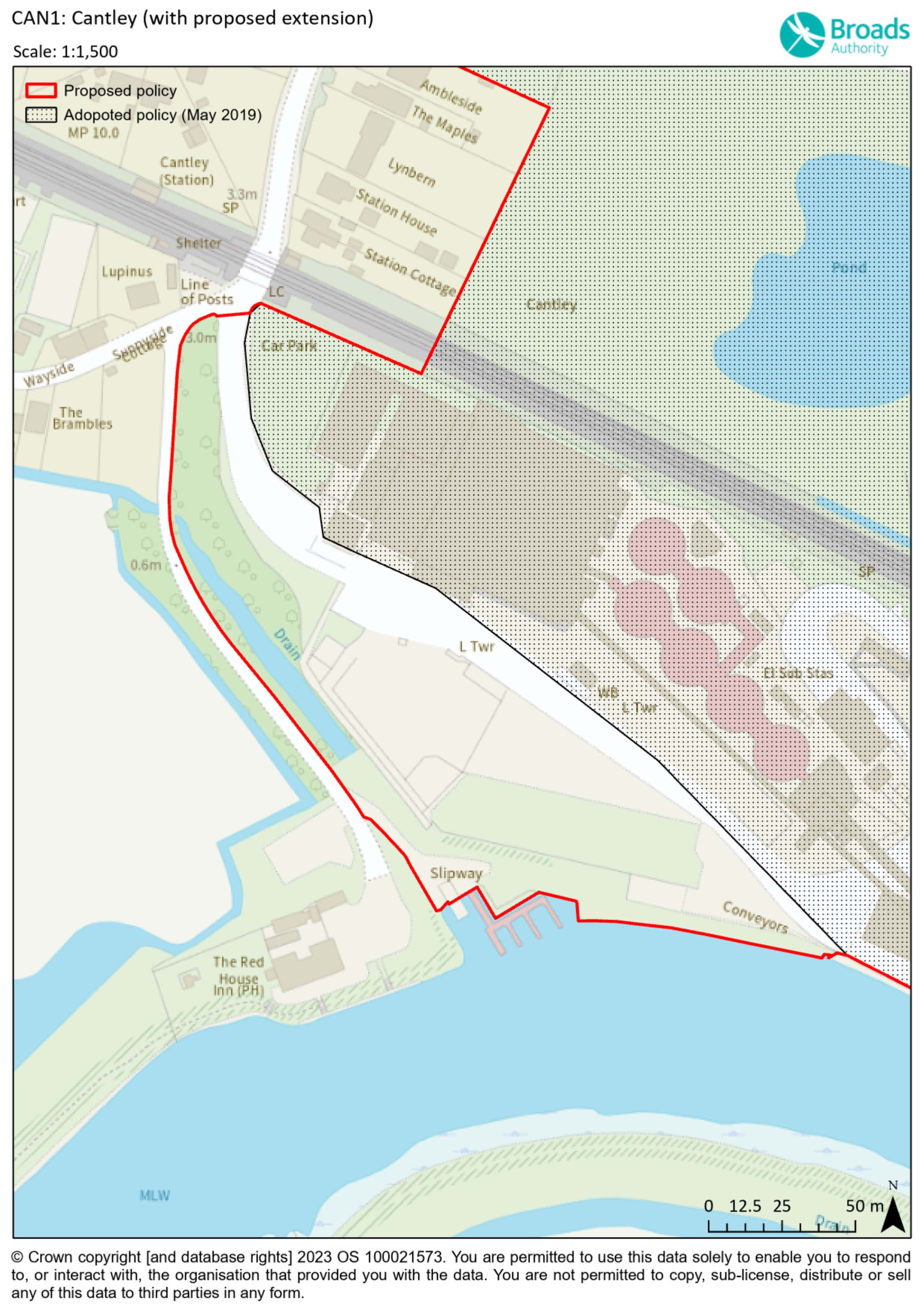 Map showing the proposed extension for POCAN1 in detail