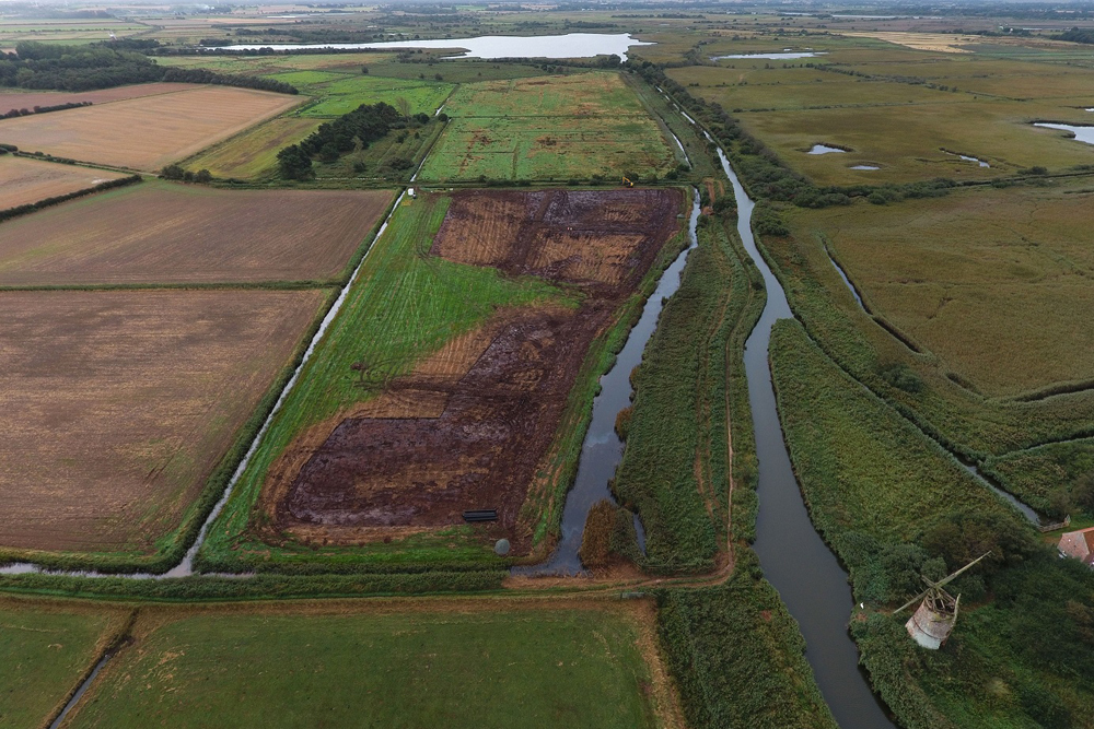 Aerial image of Horsey Wetland site