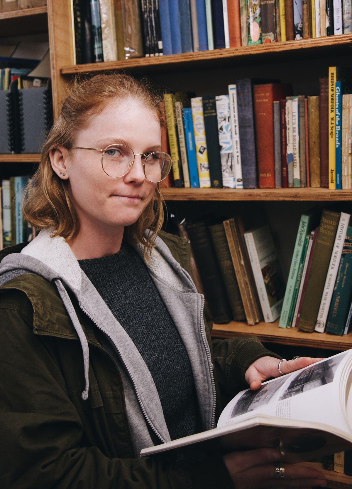 Monika in the archive room at the Museum of the Broads