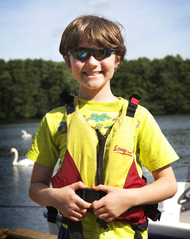 Boy in life jacket